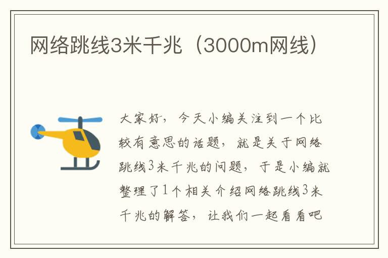 网络跳线3米千兆（3000m网线）